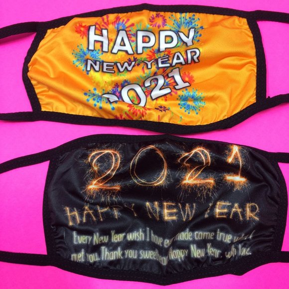 Happy New Years Eve 2021 Face Masks Holidays Party - Picture 4 of 14